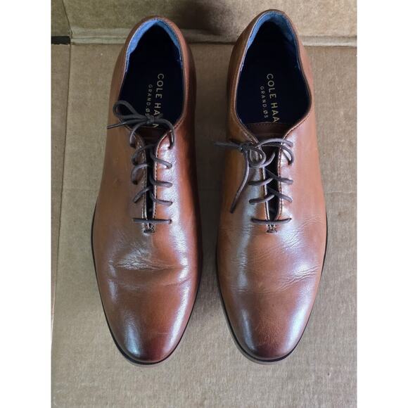 Cole Haan Jefferson Grand Burnished Brown Wholecut Leather Dress Oxford Men 10.5 - Picture 1 of 7